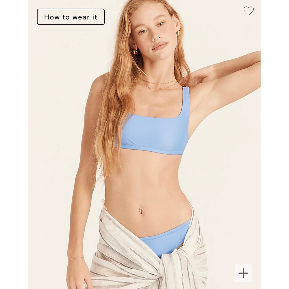 J Crew Squareneck Top and High Waist Cheeky Bikini Size 2X